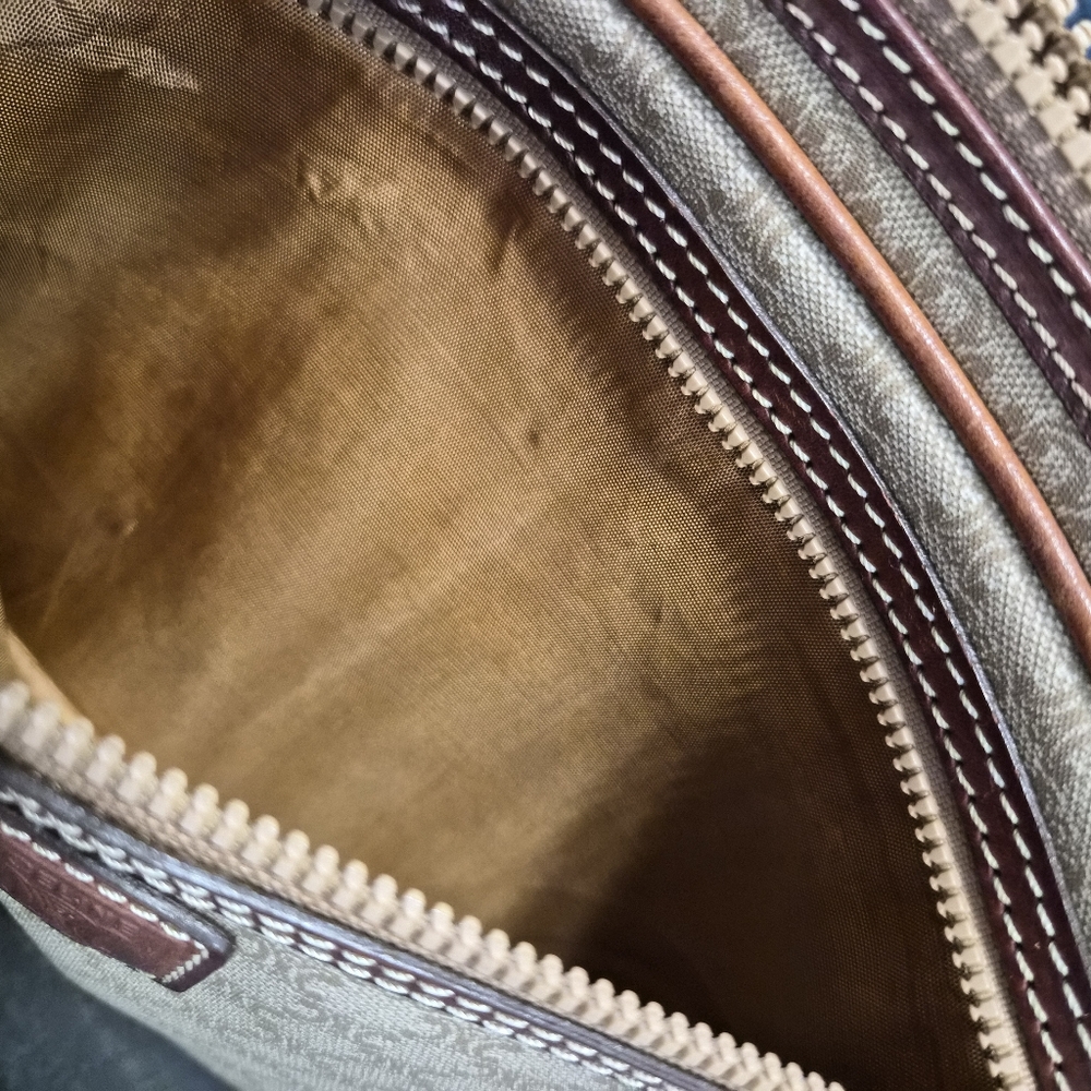 Celine Vintage Macadam Canvas Clutch – Brown Leather Trim - Picture 12 of 16